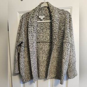 LOFT by Ann Taylor Black and White Chunky Knit Cardigan